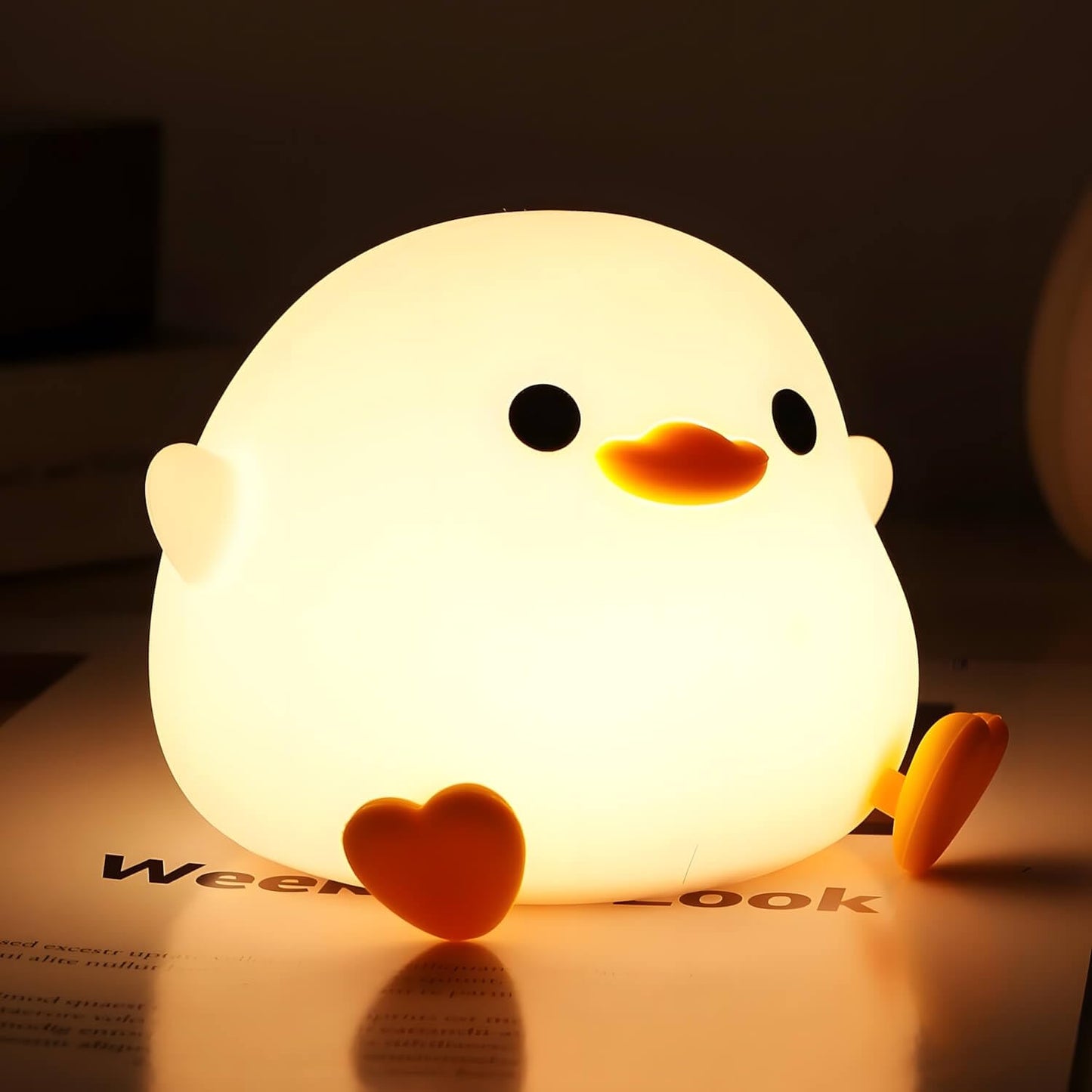 UM - Adorable Dodo Duck Night Light – Rechargeable Silicone LED Lamp with Dimmable Glow, Touch Control & 20-Minute Timer, Perfect for Bedrooms, Nurseries, and Living Rooms