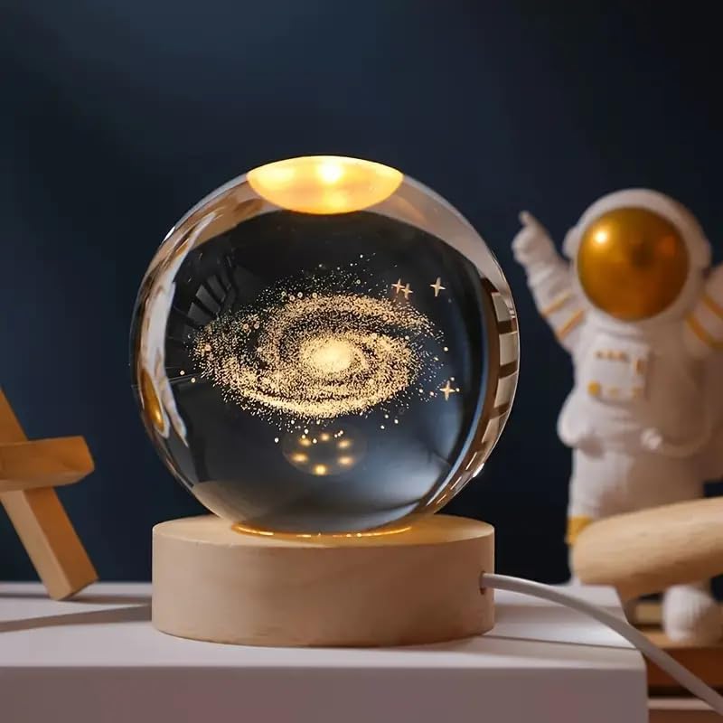 UM - 3D Crystal Globe Planet Lamp – Stunning Table Light for Home Decor