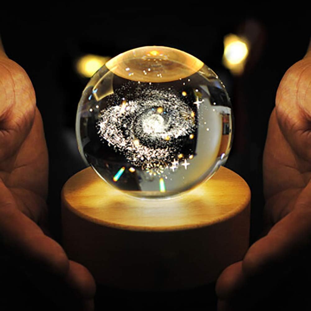 UM - 3D Crystal Globe Planet Lamp – Stunning Table Light for Home Decor