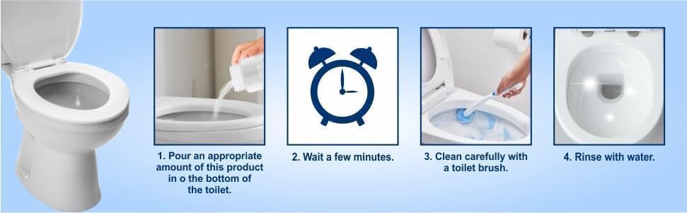 UM - Powerful Toilet Cleaner Combo: Active Oxygen Cleaning Powder (250g) + Super Cleaning Liquid (150ml)