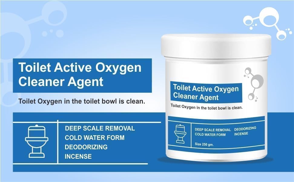UM - Powerful Toilet Cleaner Combo: Active Oxygen Cleaning Powder (250g) + Super Cleaning Liquid (150ml)