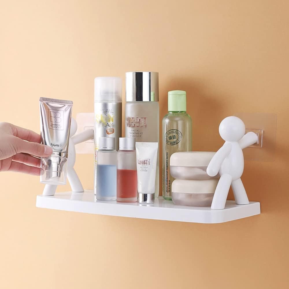 UM - Self-Adhesive Wall-Mounted Storage Rack – Stylish Bathroom Shelf for Organizing, Office Display, and Bookshelf Needs