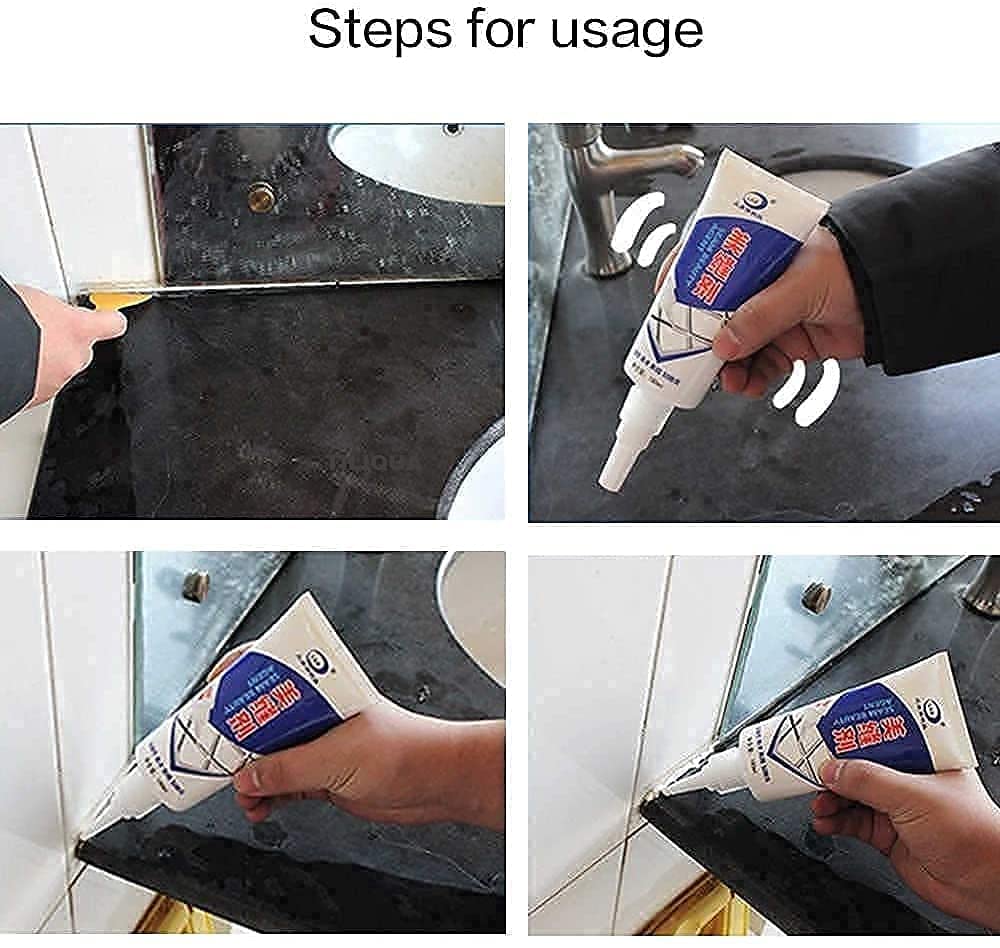 UM - 180ml Waterproof Tile Gap Filler & Crack Repair | DIY Silicone Sealant for Wall, Sink, and Grout Repairs | Durable, Easy-to-Use Tube (180ml)