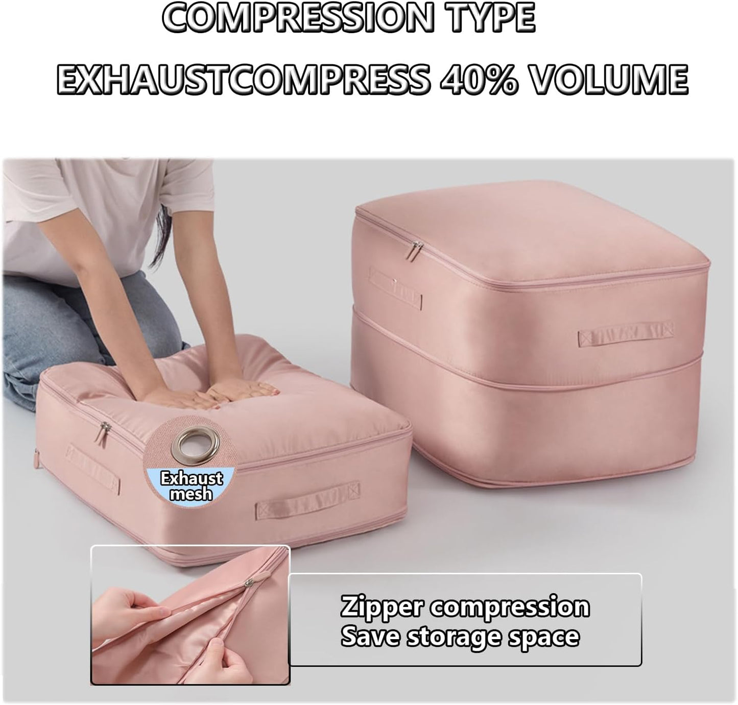 UM - Space-Saving Compression Storage Bags for Clothes & Quilts – Large Capacity Zippered Organizer for Duvet and Clothes Storage