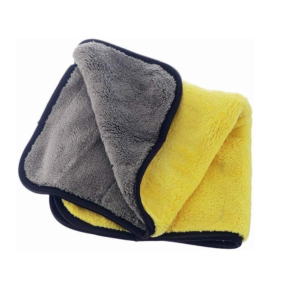 UM - Ultra-Thick 800 GSM Dual-Sided Microfiber Car Cleaning Towel – 40cm x 40cm, Lint-Free, Plush, Heavy-Duty Detailing Cloth, Multicolor (Single Pack)