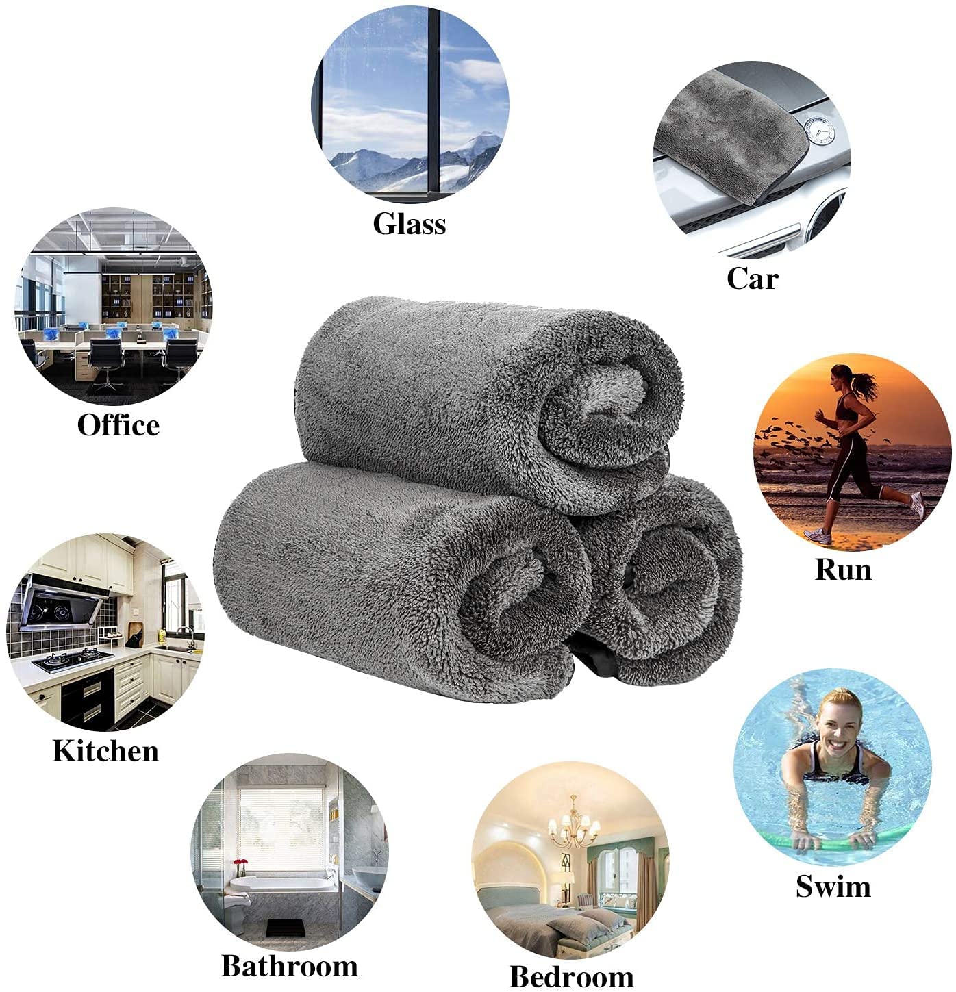 UM - Ultra-Thick 800 GSM Dual-Sided Microfiber Car Cleaning Towel – 40cm x 40cm, Lint-Free, Plush, Heavy-Duty Detailing Cloth, Multicolor (Single Pack)
