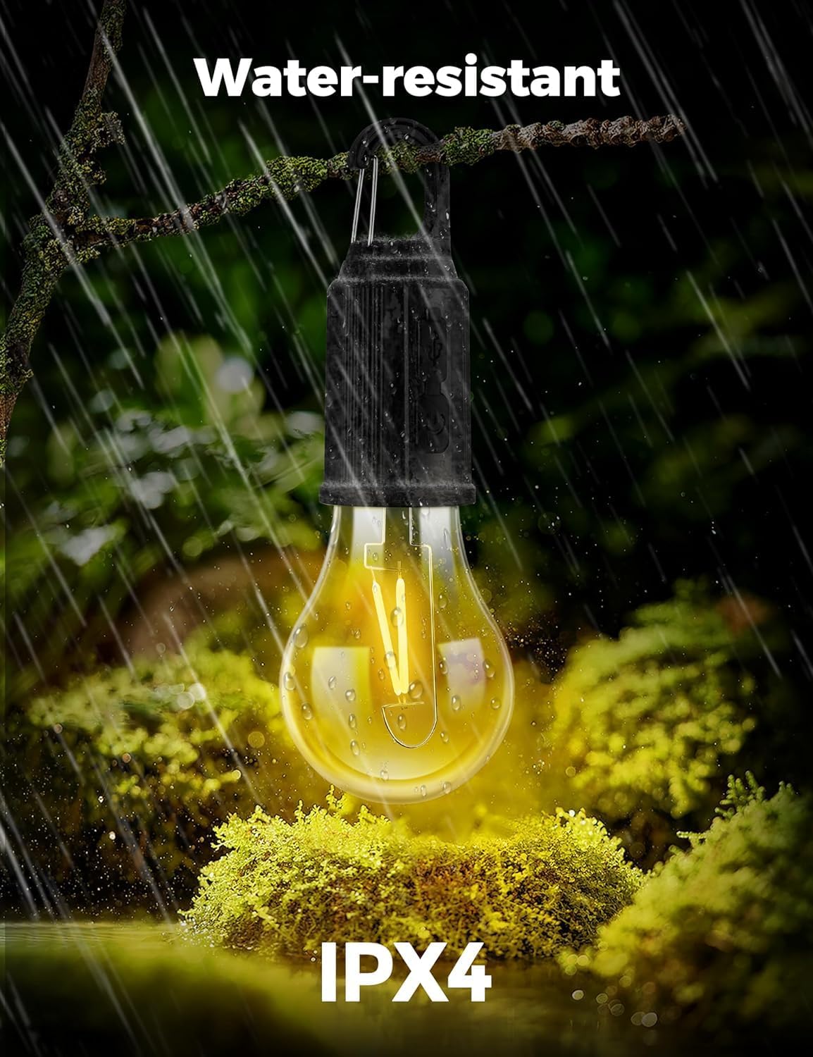 UM - Portable Rechargeable LED Camping Lantern - Waterproof Hanging Light with USB Charging, 3 Modes, Ideal for Camping, Hiking, Emergencies, Home Use & Car Repairs (Round)