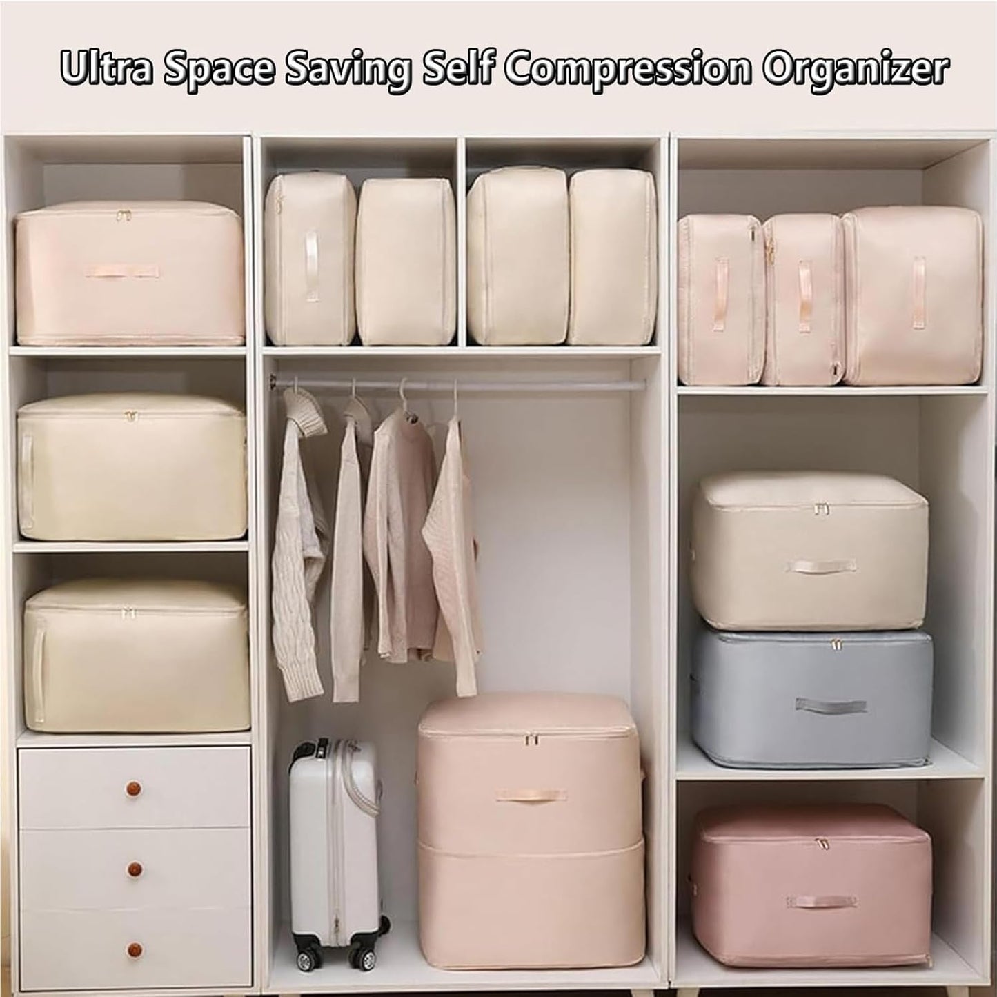 UM - Space-Saving Compression Storage Bags for Clothes & Quilts – Large Capacity Zippered Organizer for Duvet and Clothes Storage
