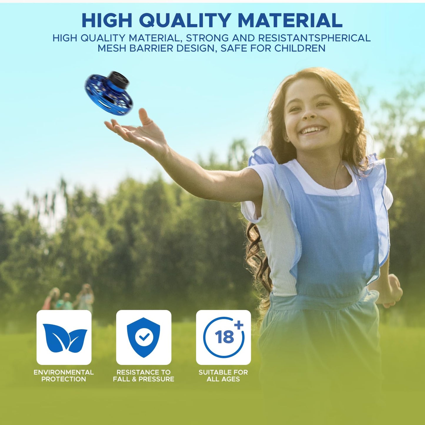 RRI - Fingertip Flying Spinner – Mini UFO Drone with Gyro Technology | Fun Decompression Toy for Adults and Kids