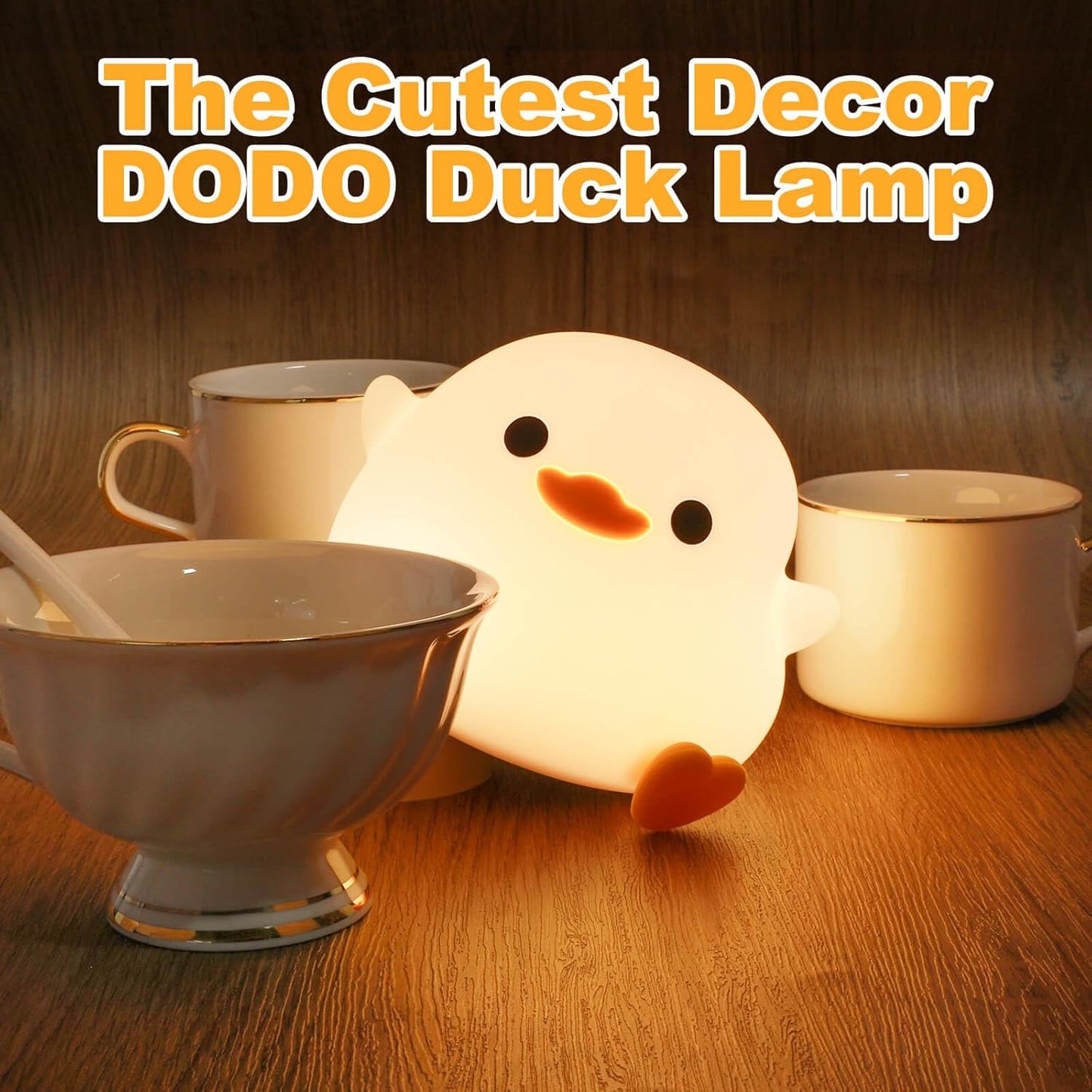 UM - Adorable Dodo Duck Night Light – Rechargeable Silicone LED Lamp with Dimmable Glow, Touch Control & 20-Minute Timer, Perfect for Bedrooms, Nurseries, and Living Rooms