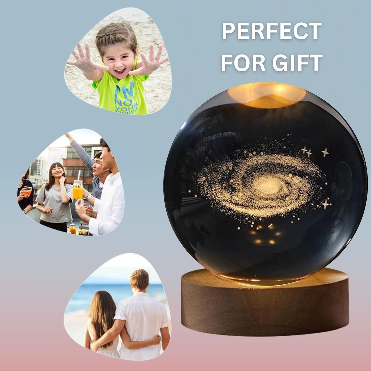UM - 3D Crystal Globe Planet Lamp – Stunning Table Light for Home Decor