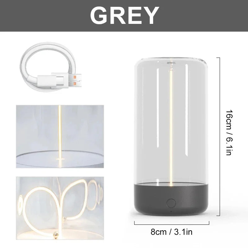 UM - Modern Magnetic LED Desk Lamp – Cordless, Rechargeable, USB-C, Dimmable with Breathing Effect & Flexible Filament – 2700K Warm White Night Light for Office & Home