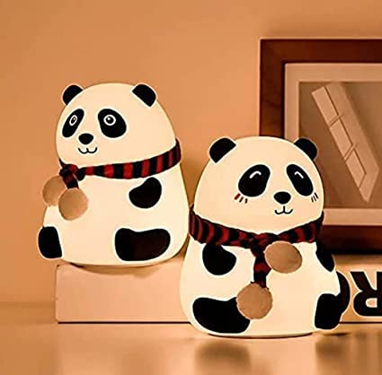 UM - LED Panda Night Lamp – Touch-Activated Silicone Design with 7 Color-Changing Lights, USB Rechargeable, Perfect for Kids' Bedrooms
