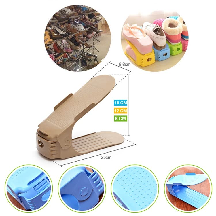 UM - Durable Double-Layer Plastic Shoe Rack Organizer – Stylish & Multicolor Design