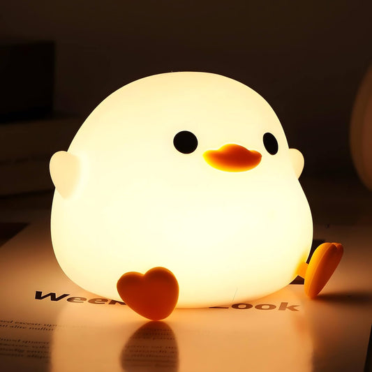 UM - Adorable Dodo Duck Night Light – Rechargeable Silicone LED Lamp with Dimmable Glow, Touch Control & 20-Minute Timer, Perfect for Bedrooms, Nurseries, and Living Rooms