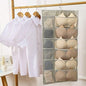 UM - Double-Sided 30-Pocket Clear Hanging Organizer for Socks, Bras, and Underwear – Space-Saving Closet Storage Rack with Non-Woven Material (1-Pack)