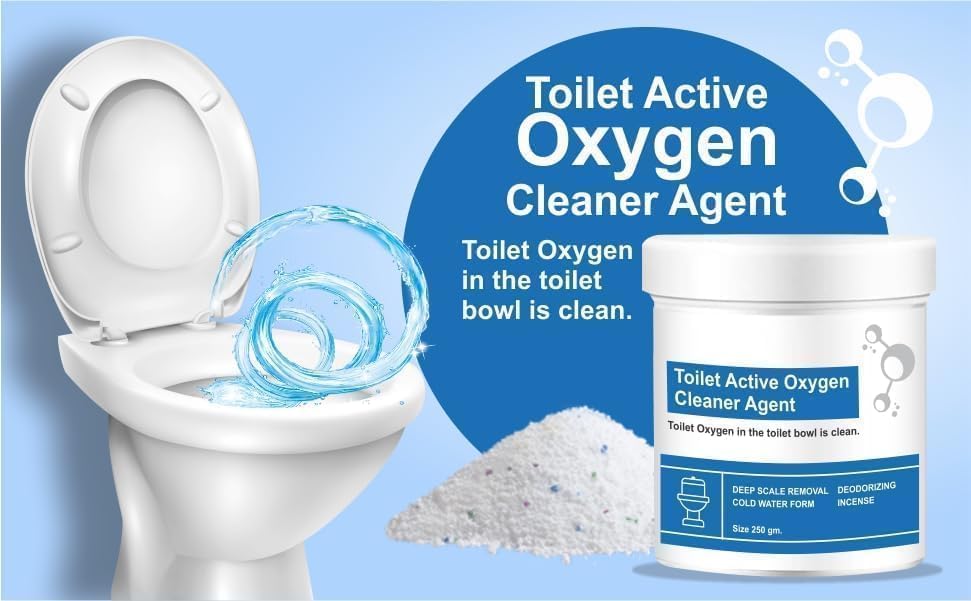 UM - Powerful Toilet Cleaner Combo: Active Oxygen Cleaning Powder (250g) + Super Cleaning Liquid (150ml)