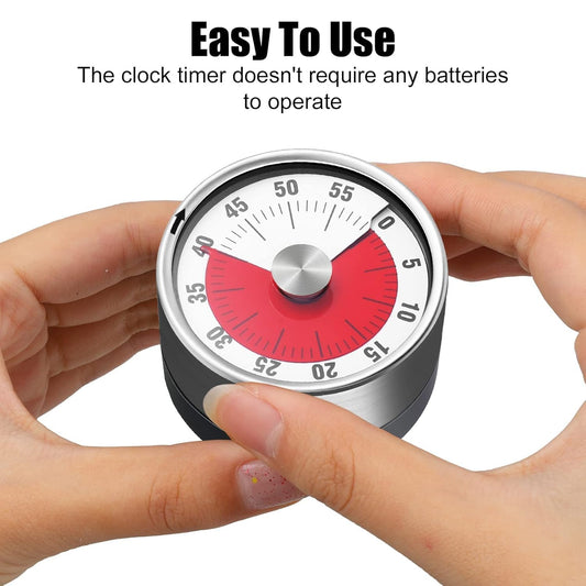 UM - Magnetic 60-Minute Visual Kitchen Timer for Kids – Loud Alarm, Stainless Steel Design, Perfect for Cooking, Baking & Study!