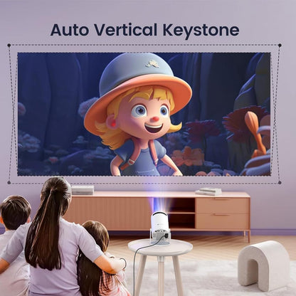 4K - Supported Smart Home Projector – Native 720p HD, 2500 Lumens, Rotatable Design, Built-In Speaker, Android 11 with Netflix, Prime & YouTube, WiFi Connectivity, Up to 100'' Display