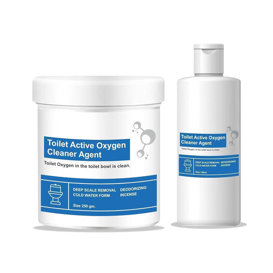 UM - Powerful Toilet Cleaner Combo: Active Oxygen Cleaning Powder (250g) + Super Cleaning Liquid (150ml)