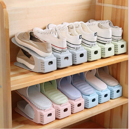 UM - Durable Double-Layer Plastic Shoe Rack Organizer – Stylish & Multicolor Design