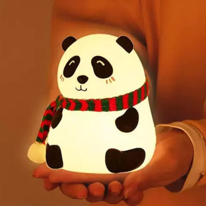 UM - LED Panda Night Lamp – Touch-Activated Silicone Design with 7 Color-Changing Lights, USB Rechargeable, Perfect for Kids' Bedrooms