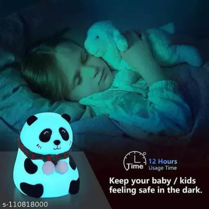 UM - LED Panda Night Lamp – Touch-Activated Silicone Design with 7 Color-Changing Lights, USB Rechargeable, Perfect for Kids' Bedrooms