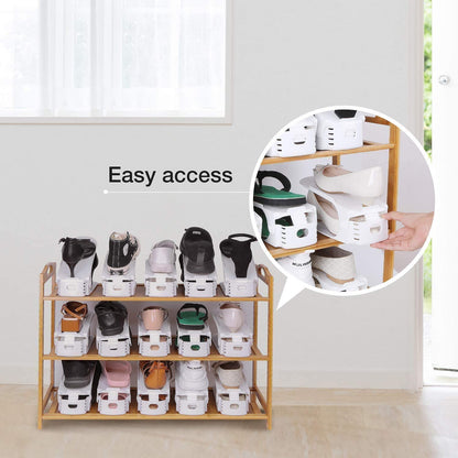 UM - Durable Double-Layer Plastic Shoe Rack Organizer – Stylish & Multicolor Design
