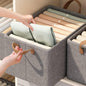 UM - Clothing Wardrobe Organizer with Metal Frame – Rectangular Fabric Storage Basket with Handles, Ideal for Clothes, Pants, Jeans, and Sweaters – Single Pack