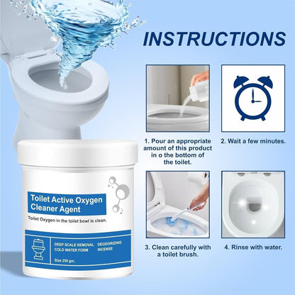 UM - Powerful Toilet Cleaner Combo: Active Oxygen Cleaning Powder (250g) + Super Cleaning Liquid (150ml)