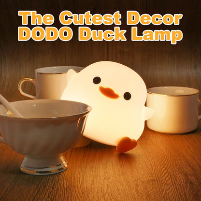 UM - Adorable Dodo Duck Night Light – Rechargeable Silicone LED Lamp with Dimmable Glow, Touch Control & 20-Minute Timer, Perfect for Bedrooms, Nurseries, and Living Rooms