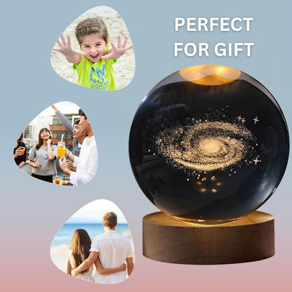 UM - 3D Crystal Globe Planet Lamp – Stunning Table Light for Home Decor