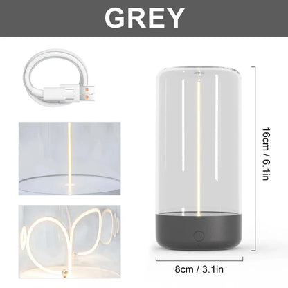 UM - Modern Magnetic LED Desk Lamp – Cordless, Rechargeable, USB-C, Dimmable with Breathing Effect & Flexible Filament – 2700K Warm White Night Light for Office & Home