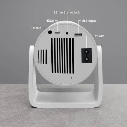 4K - Supported Smart Home Projector – Native 720p HD, 2500 Lumens, Rotatable Design, Built-In Speaker, Android 11 with Netflix, Prime & YouTube, WiFi Connectivity, Up to 100'' Display